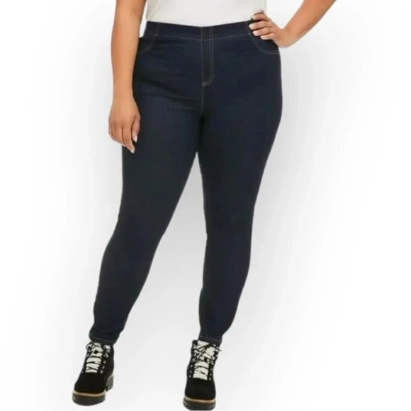 George Medium Dark Wash Stretch Denim Jegging 3X - Picture 1 of 8